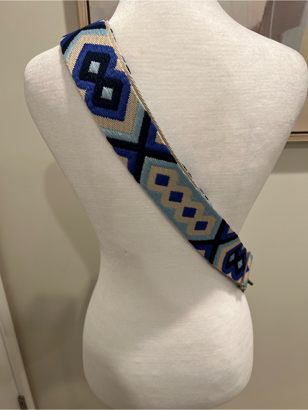 Turquoise Basketweave Leather Sling with Strap - Picture 3 of 11